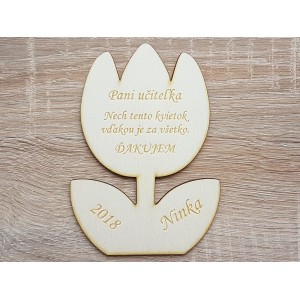 Magnetka tulipán poďakovanie pre pani učiteľku 14cm /kus 2