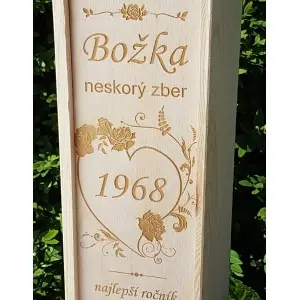 Drevený darčekový obal na víno 2