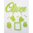 5 závesných doplnkov s menom farba zelená