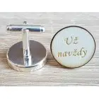 Men's wedding cufflinks round - Forever
