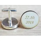 Manžety svadobné okrúhle s menami a dátumom