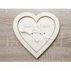 Svadobný podnos pod obrúčky srdiečko so stužkami