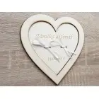 Svadobný podnos pod obrúčky srdiečko so stužkami