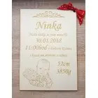 Drevená pamätná tabuľka A4 s údajmi a fotkou na mieru