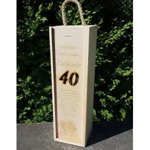 Wooden gift box for wine engraving from a photo