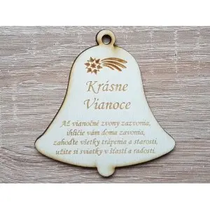 Christmas bell with personalized text 8cm