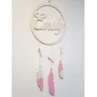 Holzname im Kreis mit Federn, 30cm