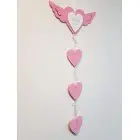 Drevené meno so 4 údajmi na ochranárskych krídlách anjela