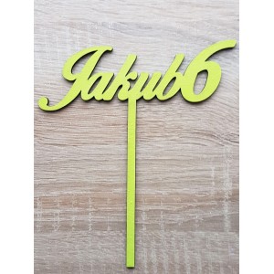 Custom wooden stake with a width of 15cm painted - green