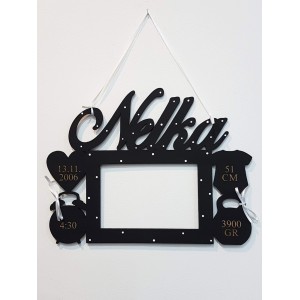Wooden photo frame with the name color black
