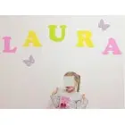 Holzbuchstaben an der Wand Höhe 20 cm - LAURA
