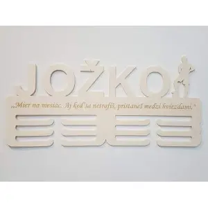 Wooden medal holder with a name and laser-engraved text 45cm 2