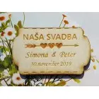 Svadobné magnetky tabuľka 62x37x3mm