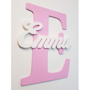 Drevené písmeno s menom cca 30cm - E - Emma 2