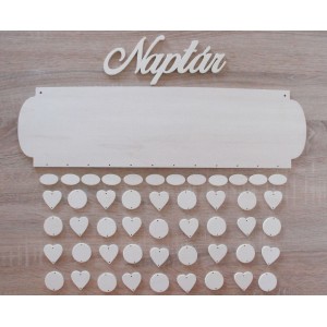 Wooden family calendar with clean edges type A with the inscription "Calendar"