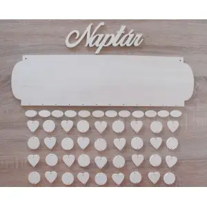 Wooden family calendar with clean edges type A with the inscription "Calendar"