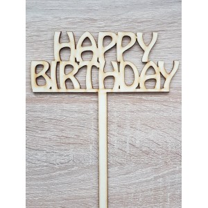 Holzstecker Happy Birthday Breite 17cm