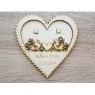 Wedding ring bearer plate heart-shaped 15cm