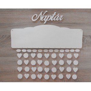 Wooden family calendar with clean edges type B with the inscription "Calendar"