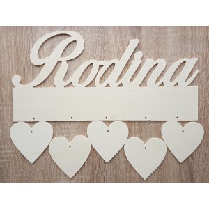 Tabelle Familie Breite 33cm Herzen 5-roh