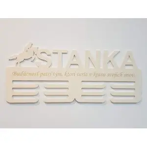 Holzmedaillenhalter mit Namen und gelasertem Text 45 cm Parkour-Reiten 2