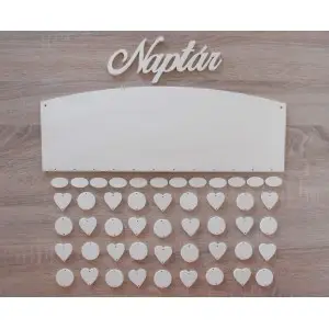 Wooden family calendar with clean edges type C with inscription "Calendar"