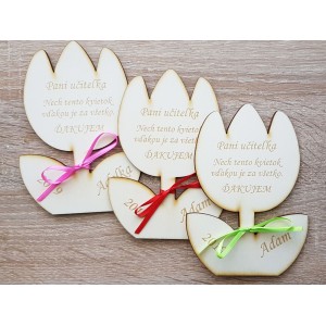 Magnetka tulipán poďakovanie pre pani učiteľku 14cm /kus