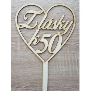 Wooden heart stake 15cm