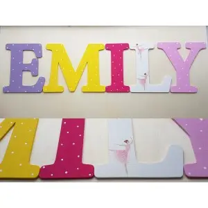 Wooden letters for the wall height 20cm - EMILY