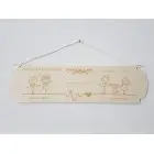 Wooden sign family story width 55cm made to measure