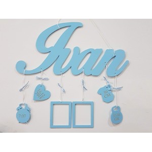 Large wooden sign with dimensions 50cm