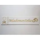 Holzes Hochzeitsschild mit Ringen