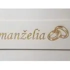 Holzes Hochzeitsschild mit Ringen