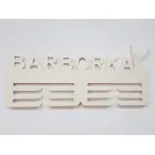 Drevený vešiak na medaily s menom víťazná póza 45cm