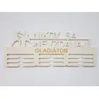 Holzmedaillenhalter gib niemals auf! mit Gravur 55cm