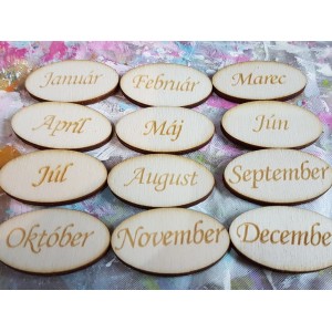 Familienkalender-Zubehör Service zum Einfügen von Monatsseiten, Satz von 12 Stück in slowakischer Sprache 2