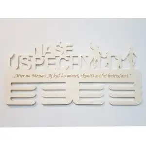 Wooden medal holder "Our achievements" 45cm family 2