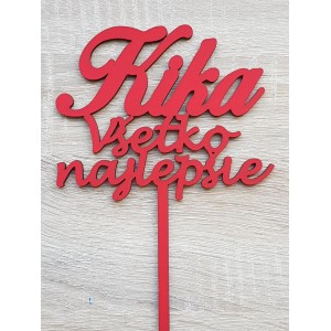 Custom wooden sign with the name width 15cm painted - red