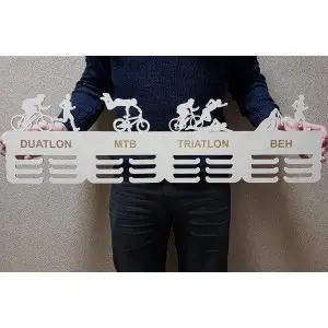 80cm wooden medal hanger with laser engraving