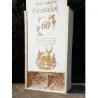Wooden gift box for 2x0.75l wine - gift for 60th birthday - deer