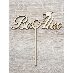 Wooden stake Bc. with the name width 15cm