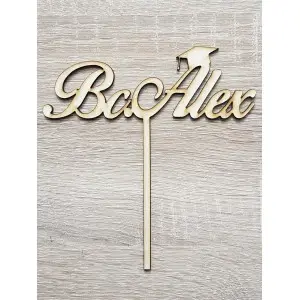 Wooden stake Bc. with the name width 15cm