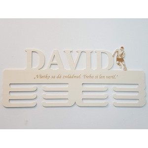 Wooden medal holder with laser engraving 45cm football 2