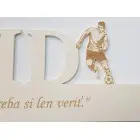 Drevený držiak na medaile s laserovaním 45cm futbal
