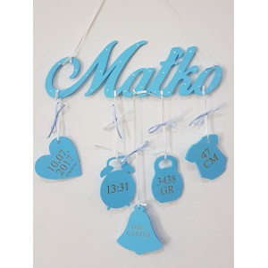 5 pendant charms with the name-bell