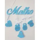 5 hängende Dekorationen mit dem Namen Glöckchen