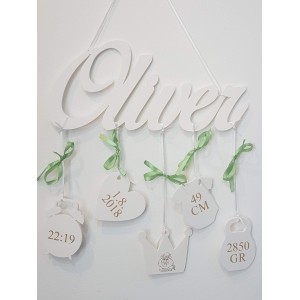 5 hanging ornaments with the name-crown 2