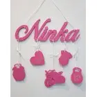 5 hanging decorations with the name-motorcycle