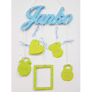 5 hanging accessories named blue-green color