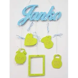 5 hanging accessories named blue-green color